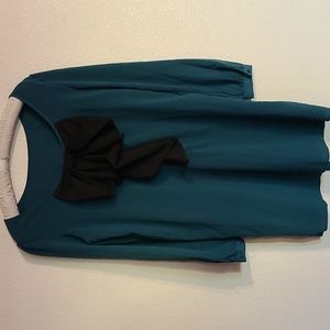 Teal shift dress with back bow detail size S
